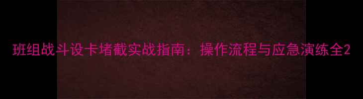 图片 班组战斗设卡堵截实战指南：操作流程与应急演练全2