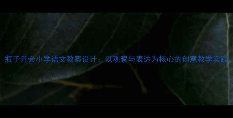 图片 瓶子开会小学语文教案设计：以观察与表达为核心的创意教学实践