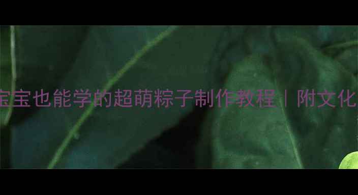 图片 端午亲子手工DIY：低龄宝宝也能学的超萌粽子制作教程｜附文化小课堂｜小红书手作灵感