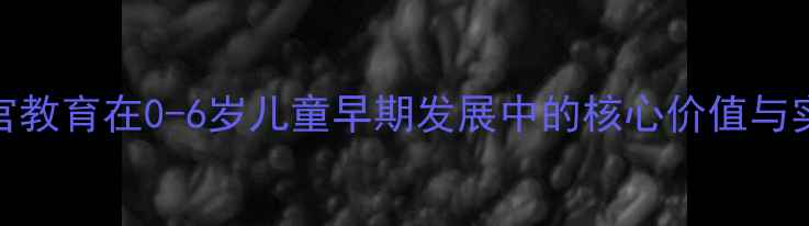 图片 蒙氏感官教育在0-6岁儿童早期发展中的核心价值与实践指南