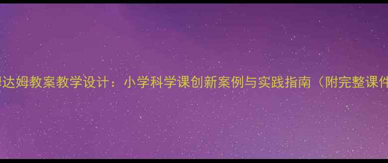 图片 达姆达姆教案教学设计：小学科学课创新案例与实践指南（附完整课件）1