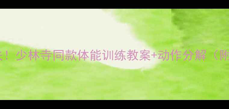 图片 零基础学少林功夫！少林寺同款体能训练教案+动作分解（附30天打卡计划）1