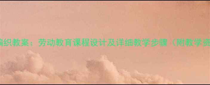 图片 高中手工编织教案：劳动教育课程设计及详细教学步骤（附教学资源下载）1