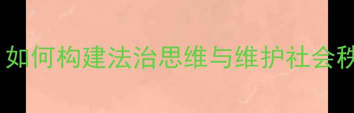 图片 高中政治必修一政治与法治教案：如何构建法治思维与维护社会秩序？附教学案例与课堂活动设计1
