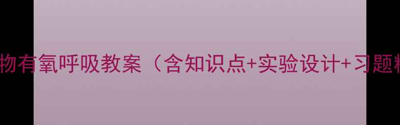 图片 高中生物有氧呼吸教案（含知识点+实验设计+习题精讲）2