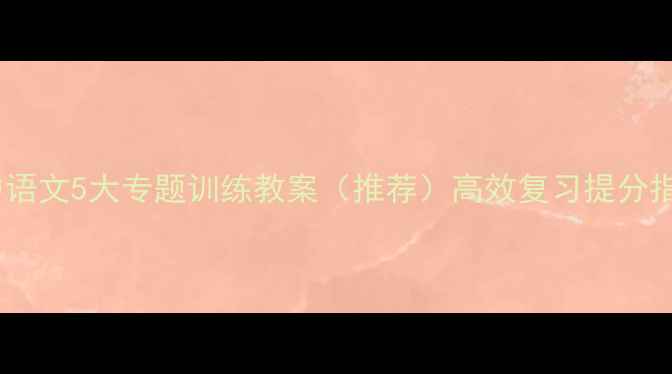 图片 高中语文5大专题训练教案（推荐）高效复习提分指南2
