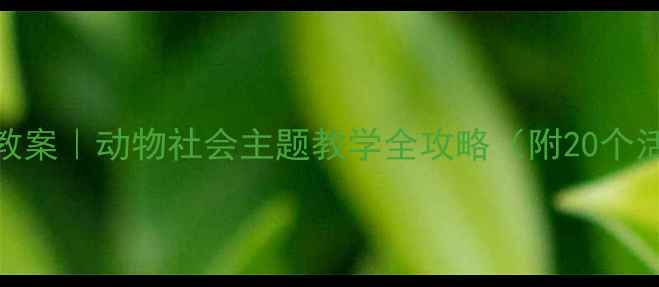 图片 🌟中班幼儿社会领域教案｜动物社会主题教学全攻略（附20个活动设计+资源包）✨2