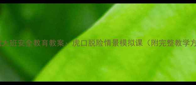 图片 🌟幼儿园大班安全教育教案：虎口脱险情景模拟课（附完整教学方案）🌟2