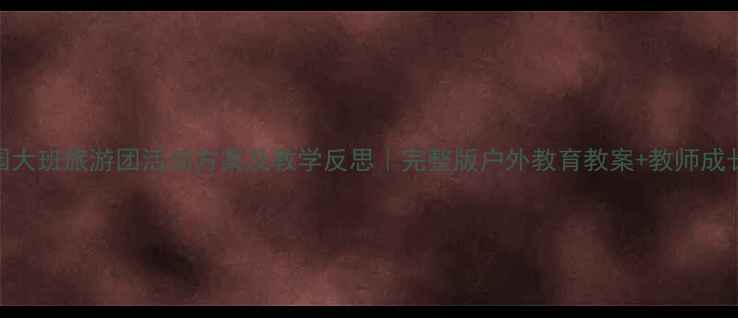 图片 🌟幼儿园大班旅游团活动方案及教学反思｜完整版户外教育教案+教师成长指南🌟