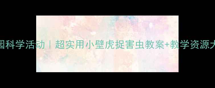 图片 🌟幼儿园科学活动｜超实用小壁虎捉害虫教案+教学资源大公开🔥