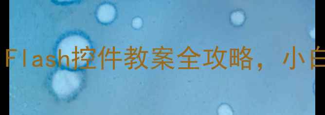 图片 🌟手把手教学！Flash控件教案全攻略，小白秒变大神！🌟1