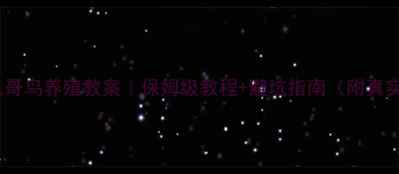 图片 🌟新手必看八哥鸟养殖教案｜保姆级教程+避坑指南（附真实养殖数据）1