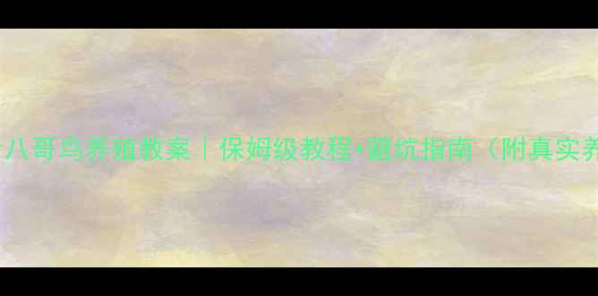 图片 🌟新手必看八哥鸟养殖教案｜保姆级教程+避坑指南（附真实养殖数据）2