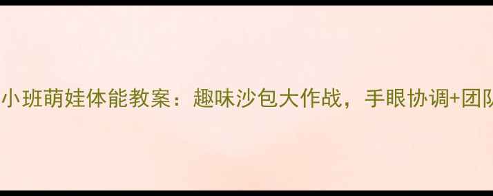 图片 🌟沙包游戏启蒙小班萌娃体能教案：趣味沙包大作战，手眼协调+团队协作全攻略🎯1