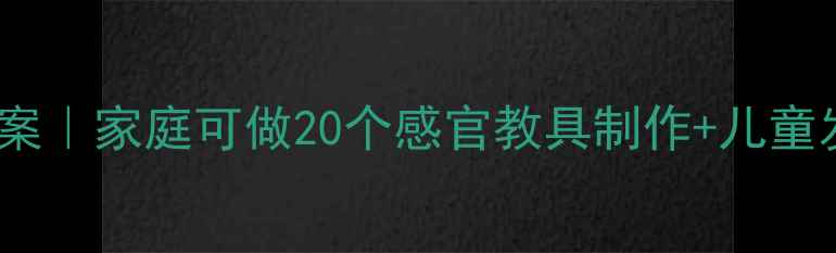 图片 🌟蒙特梭利感官教案｜家庭可做20个感官教具制作+儿童发展关键期攻略✨1