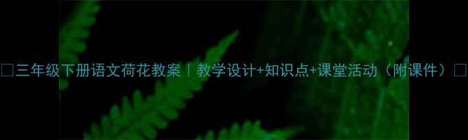图片 🌸三年级下册语文荷花教案｜教学设计+知识点+课堂活动（附课件）🌸