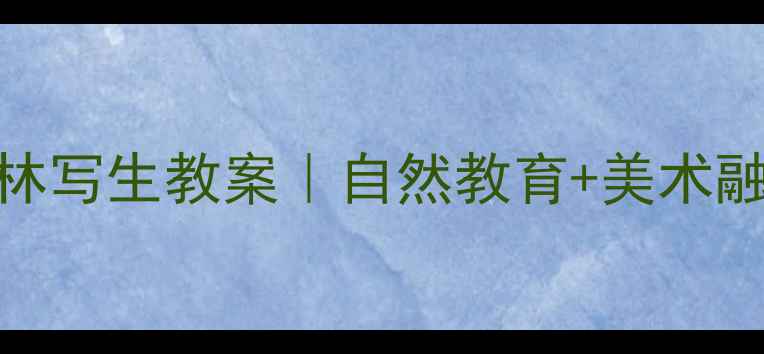 图片 🌿幼儿园大班森林写生教案｜自然教育+美术融合活动全攻略🌳