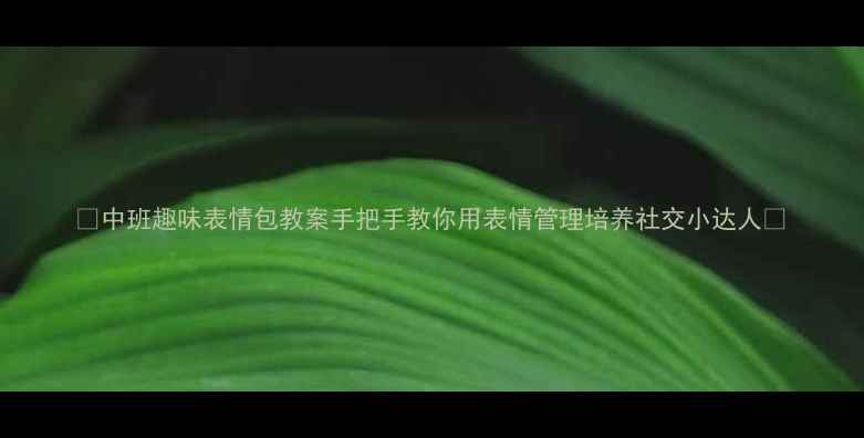 图片 🎨中班趣味表情包教案手把手教你用表情管理培养社交小达人✨