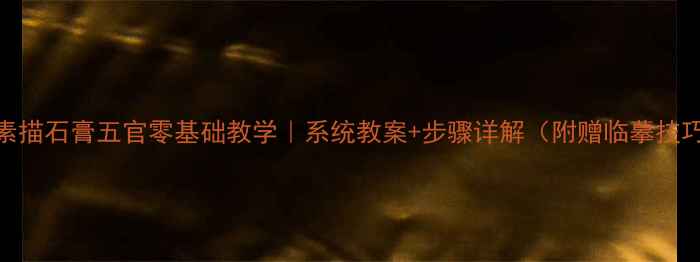 图片 🎨素描石膏五官零基础教学｜系统教案+步骤详解（附赠临摹技巧）