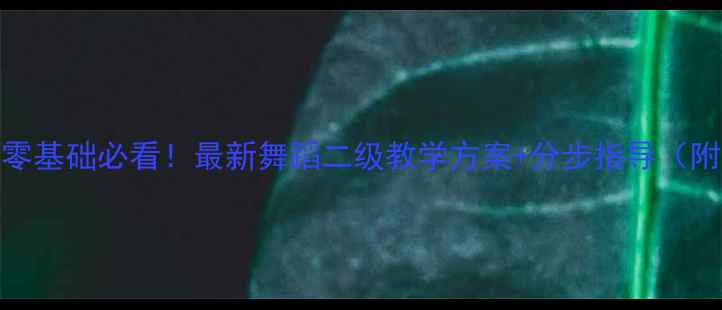 图片 🎵舞蹈考级零基础必看！最新舞蹈二级教学方案+分步指导（附动作分解）