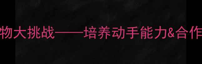 图片 📚中班教案趣味运物大挑战——培养动手能力&合作意识的实操指南✨