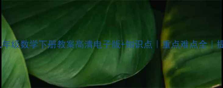 图片 📚湘教版八年级数学下册教案高清电子版+知识点｜重点难点全｜提分必备！1