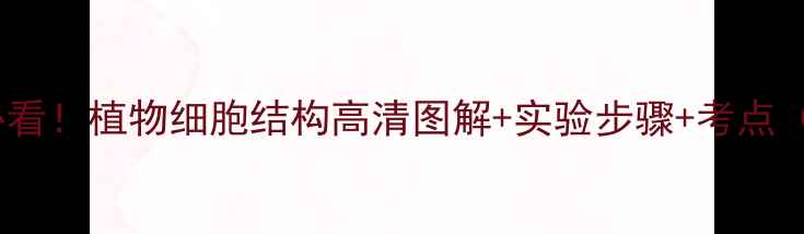 图片 🔥初中生物必看！植物细胞结构高清图解+实验步骤+考点（附电子版）1