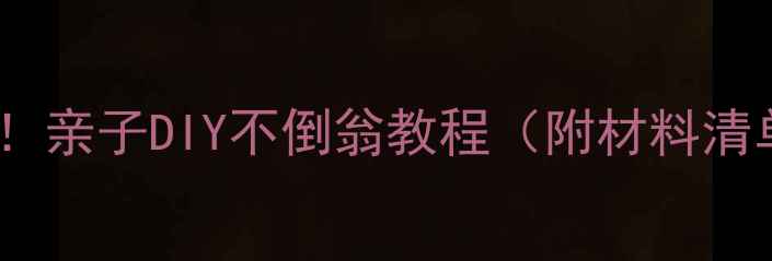 图片 🔥手残党也能做！亲子DIY不倒翁教程（附材料清单+教学技巧）🔥