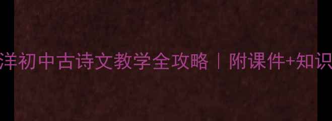 图片 🔥爆款教案！过零丁洋初中古诗文教学全攻略｜附课件+知识点｜语文老师都在看