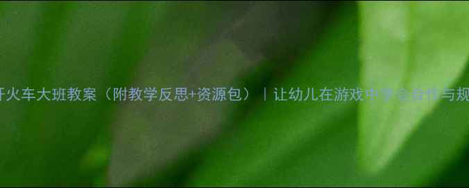图片 🚂开火车大班教案（附教学反思+资源包）｜让幼儿在游戏中学会合作与规则1