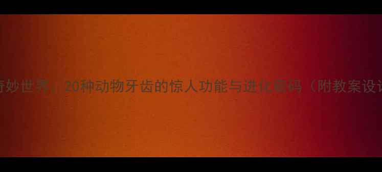 图片 🦷动物牙齿的奇妙世界：20种动物牙齿的惊人功能与进化密码（附教案设计+互动实验）2